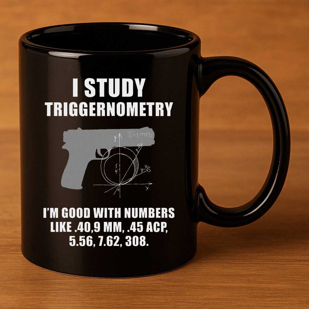 I Study Triggernometry Gun Pistol Funny 11oz C Handle Ceramic Mug