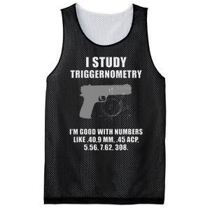 I Study Triggernometry Gun Pistol Funny Mesh Reversible Basketball Jersey Tank