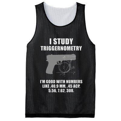 I Study Triggernometry Gun Pistol Funny Mesh Reversible Basketball Jersey Tank