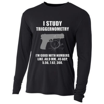 I Study Triggernometry Gun Pistol Funny Cooling Performance Long Sleeve Crew