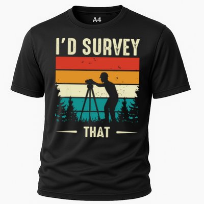 Id Survey That Retro Land Surveyor Cartographer Surveying Performance Shirt