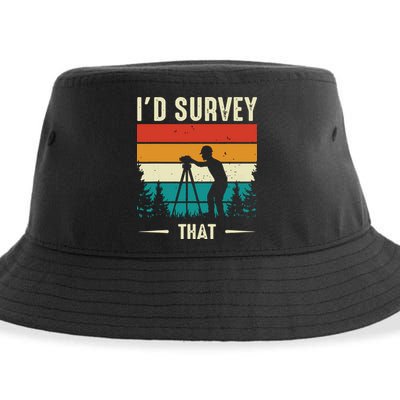 Id Survey That Retro Land Surveyor Cartographer Surveying Sustainable Bucket Hat