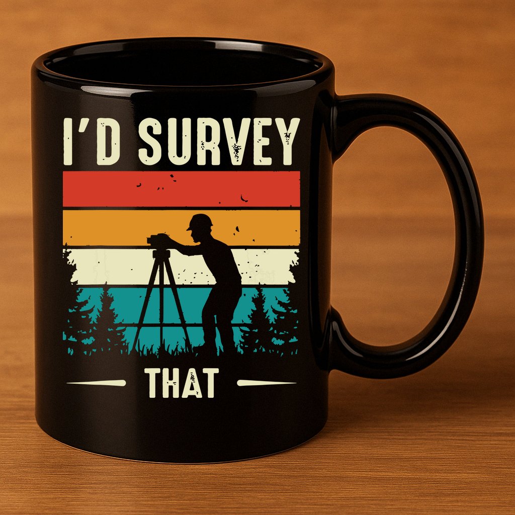 Id Survey That Retro Land Surveyor Cartographer Surveying 11oz C Handle Ceramic Mug
