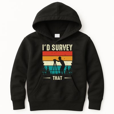 Id Survey That Retro Land Surveyor Cartographer Surveying Kids Hoodie