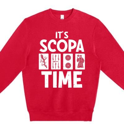 It's Scopa Time Nonna Nonno Italian Cards Game Scopa Player Premium Premium Crewneck Sweatshirt