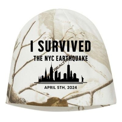 I Survived The Nyc Earthquake 2024 Kati - Camo Knit Beanie