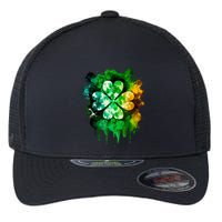 Irish Shamrock Tie Dye Happy St PatrickS Day Go Lucky Flexfit Unipanel Trucker Cap