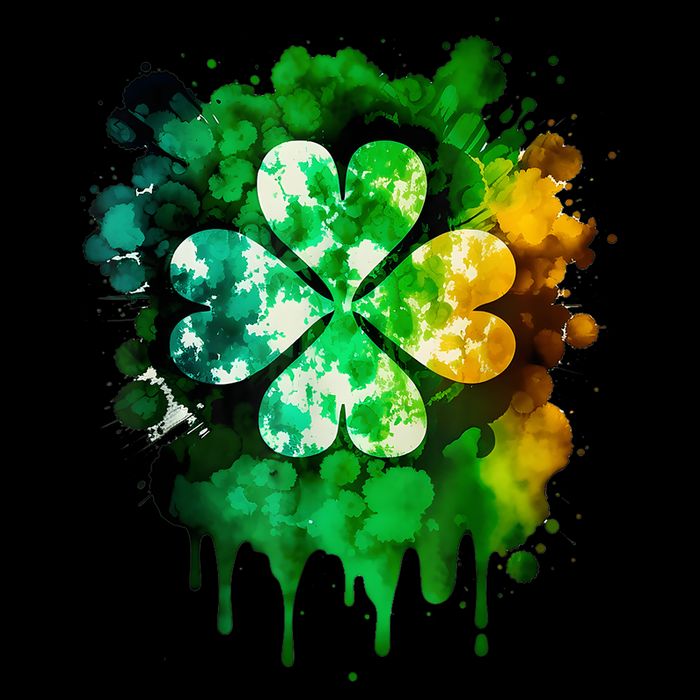 Irish Shamrock Tie Dye Happy St PatrickS Day Go Lucky Flexfit Unipanel Trucker Cap