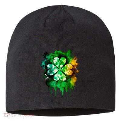 Irish Shamrock Tie Dye Happy St PatrickS Day Go Lucky Sustainable Beanie