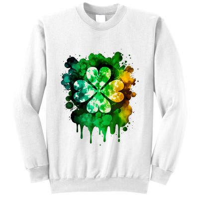 Irish Shamrock Tie Dye Happy St PatrickS Day Go Lucky Sweatshirt