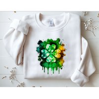 Irish Shamrock Tie Dye Happy St PatrickS Day Go Lucky Sweatshirt