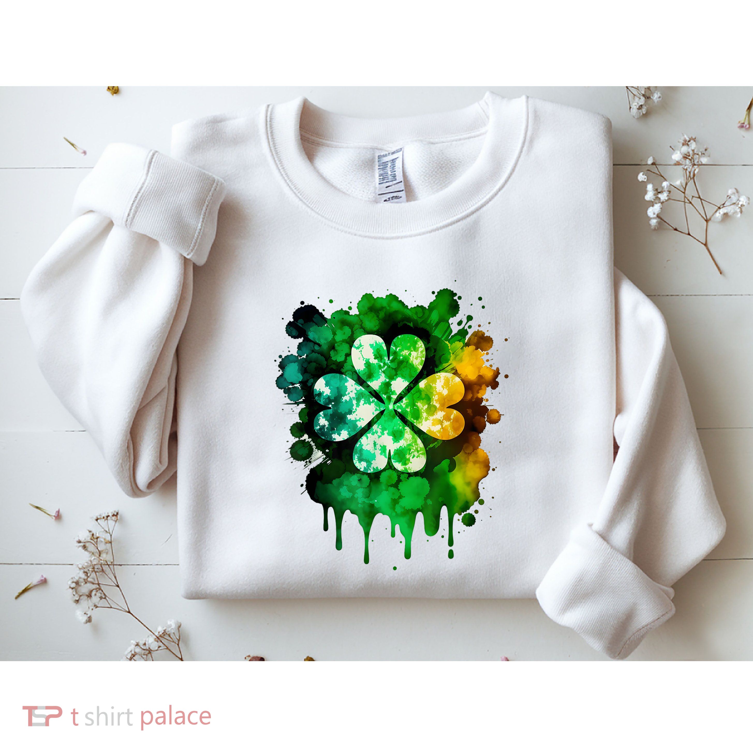 Irish Shamrock Tie Dye Happy St PatrickS Day Go Lucky Sweatshirt