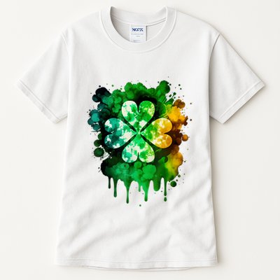 Irish Shamrock Tie Dye Happy St PatrickS Day Go Lucky Tall T-Shirt