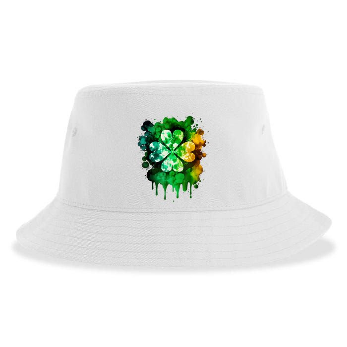 Irish Shamrock Tie Dye Happy St PatrickS Day Go Lucky Sustainable Bucket Hat