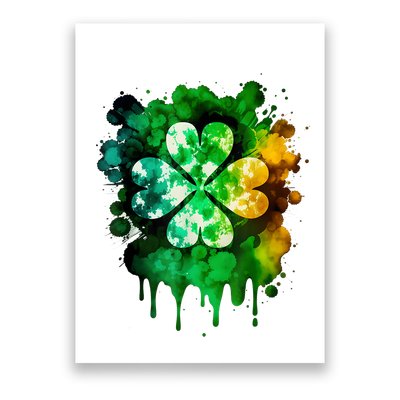Irish Shamrock Tie Dye Happy St PatrickS Day Go Lucky Poster
