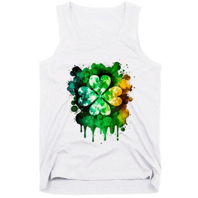Irish Shamrock Tie Dye Happy St PatrickS Day Go Lucky Tank Top