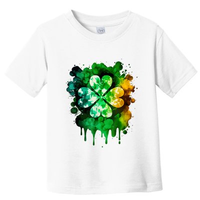 Irish Shamrock Tie Dye Happy St PatrickS Day Go Lucky Toddler T-Shirt
