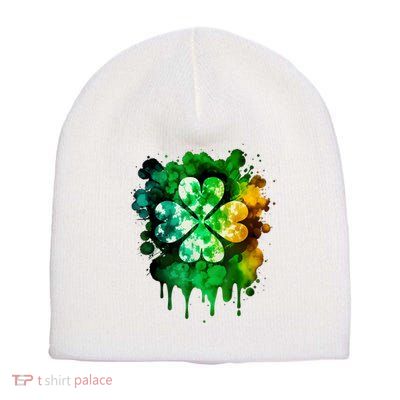 Irish Shamrock Tie Dye Happy St PatrickS Day Go Lucky Short Acrylic Beanie