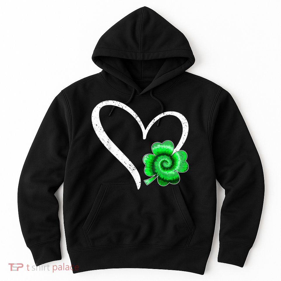 Irish Shamrock Tie Dye Happy St Patricks Day Go Lucky Gift Hoodie