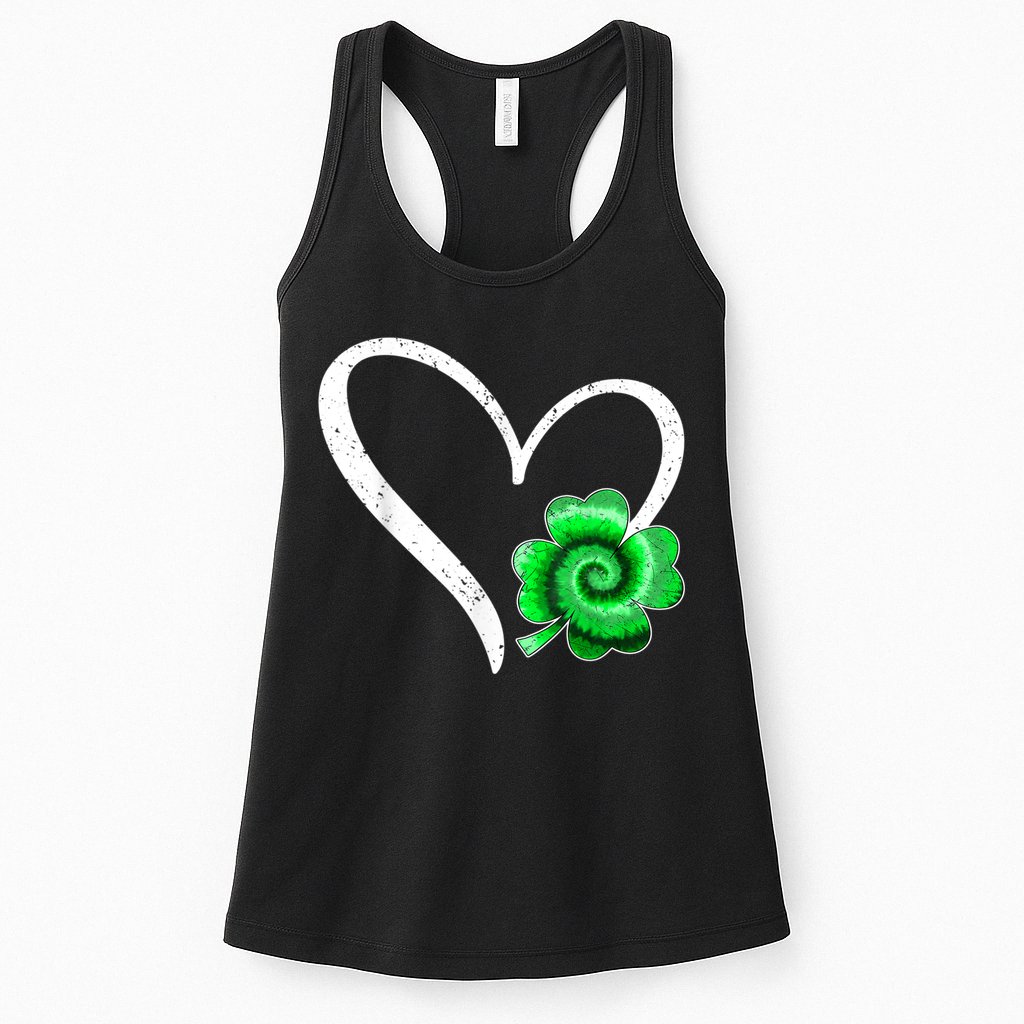 Irish Shamrock Tie Dye Happy St Patricks Day Go Lucky Gift Womens Tank Top