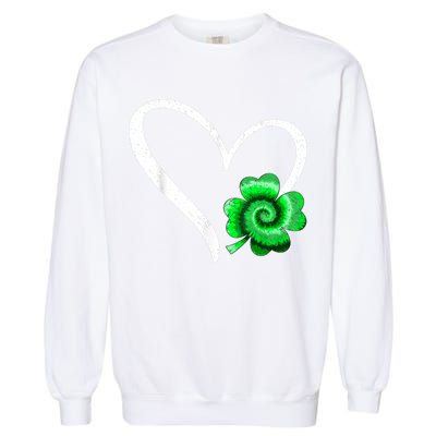 Irish Shamrock Tie Dye Happy St Patricks Day Go Lucky Gift Garment-Dyed Sweatshirt