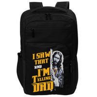 I Saw That Im Telling Dad Funny Religious Christian Jesus Impact Tech Backpack