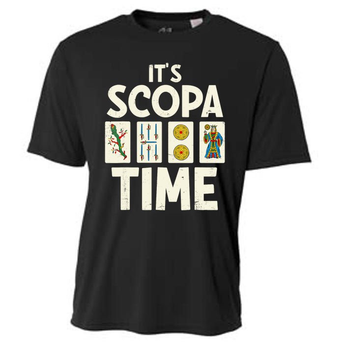 It's Scopa Time Nonna Nonno Italian Cards Game Scopa Player Cooling Performance Crew T-Shirt