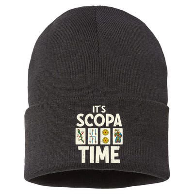 It's Scopa Time Nonna Nonno Italian Cards Game Scopa Player Sustainable Knit Beanie