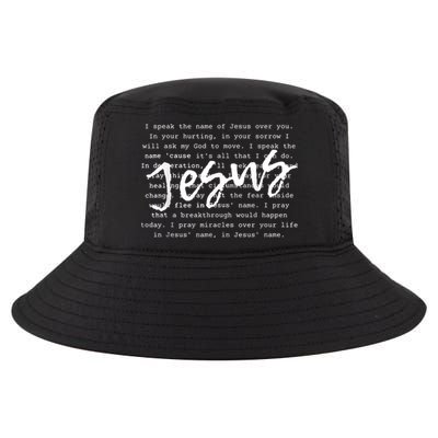I Speak The Name Of Jesus Vintage Christian Faith Prayer Cool Comfort Performance Bucket Hat