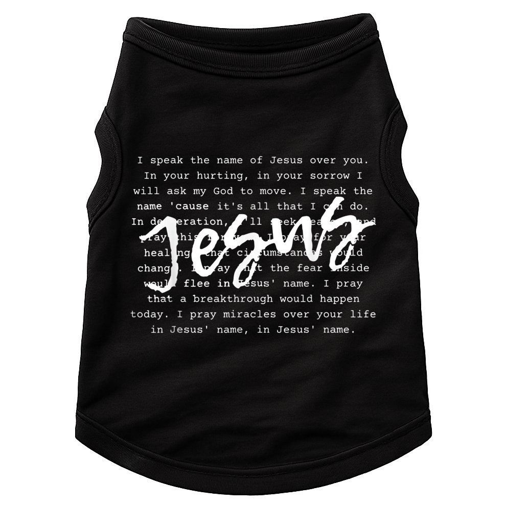 I Speak The Name Of Jesus Vintage Christian Faith Prayer Doggie Tank