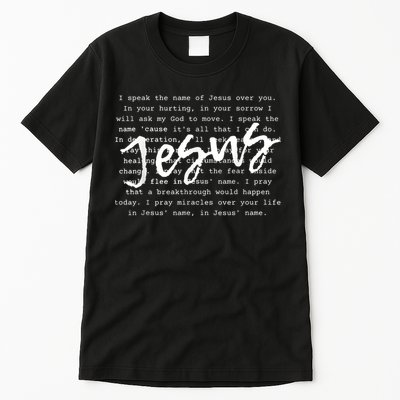 I Speak The Name Of Jesus Vintage Christian Faith Prayer Tall T-Shirt