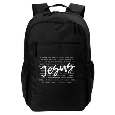 I Speak The Name Of Jesus Vintage Christian Faith Prayer Backpack