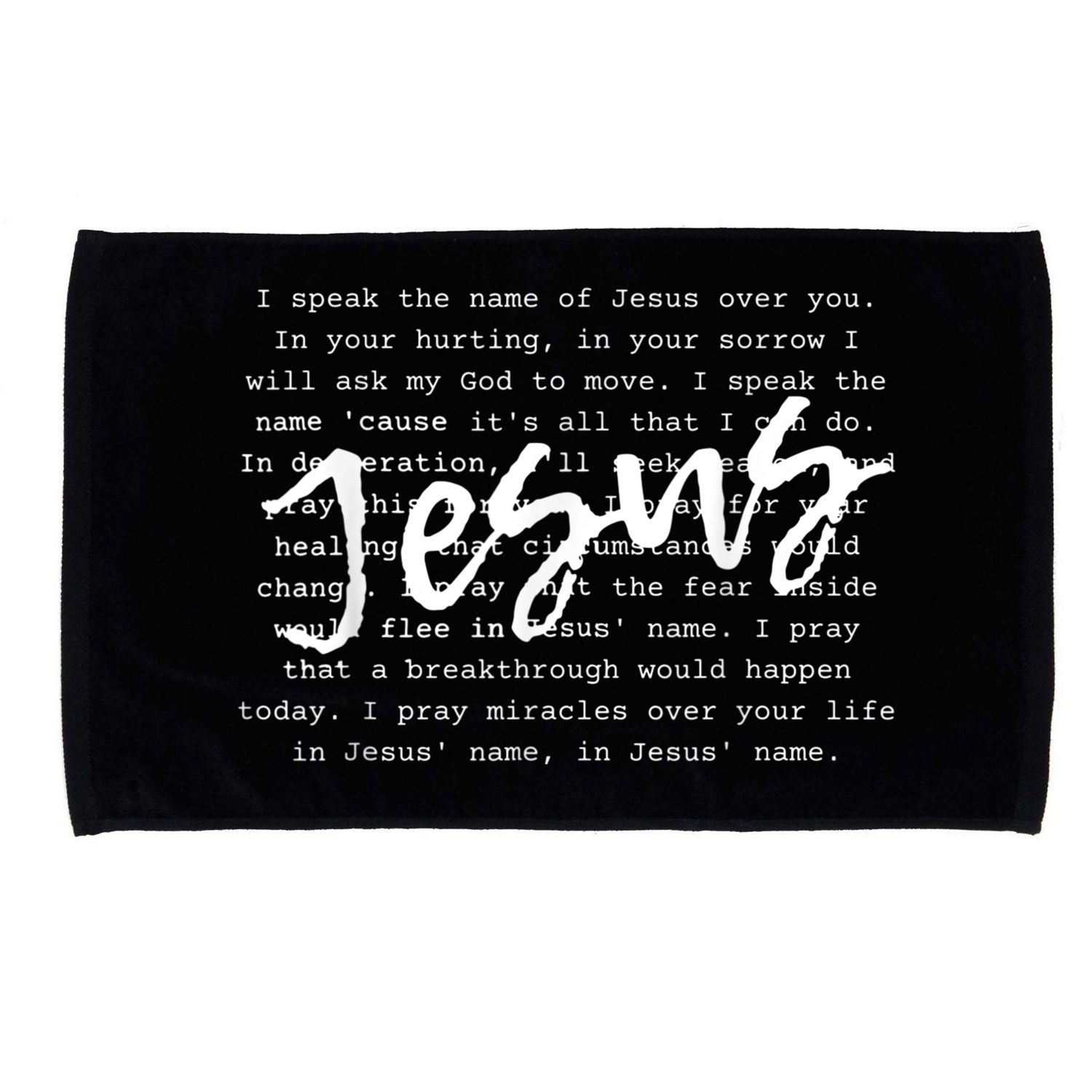 I Speak The Name Of Jesus Vintage Christian Faith Prayer Microfiber Hand Towel