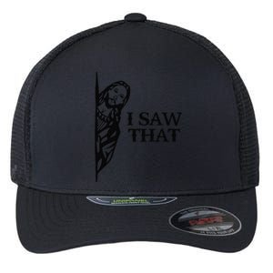 I Saw That Funny Jesus Christian Saying Quote For Flexfit Unipanel Trucker Cap