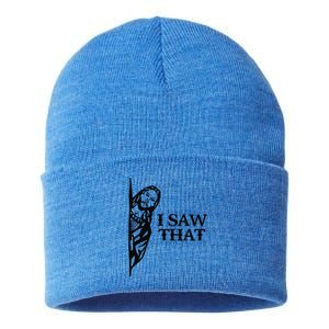 I Saw That Funny Jesus Christian Saying Quote For Sustainable Knit Beanie