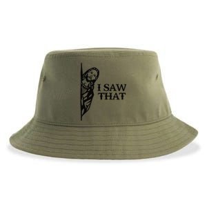 I Saw That Funny Jesus Christian Saying Quote For Sustainable Bucket Hat