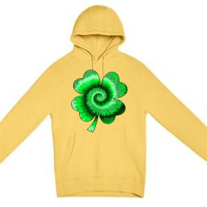 Irish Shamrock Tie Dye Happy St Patrick's Day Go Lucky Gift Premium Pullover Hoodie