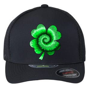 Irish Shamrock Tie Dye Happy St Patrick's Day Go Lucky Gift Flexfit Unipanel Trucker Cap