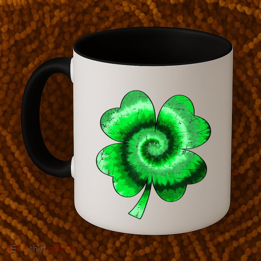 Irish Shamrock Tie Dye Happy St Patrick's Day Go Lucky Gift Mug
