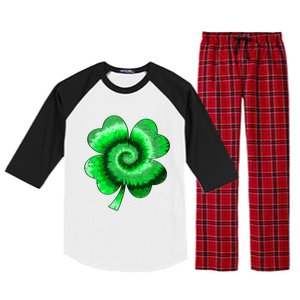 Irish Shamrock Tie Dye Happy St Patrick's Day Go Lucky Gift Raglan Sleeve Pajama Set