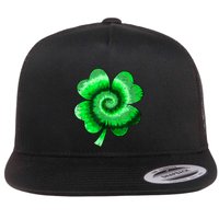 Irish Shamrock Tie Dye Happy St Patrick's Day Go Lucky Gift Flatbill Hat
