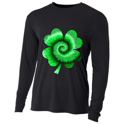 Irish Shamrock Tie Dye Happy St Patrick's Day Go Lucky Gift Cooling Performance Long Sleeve Crew