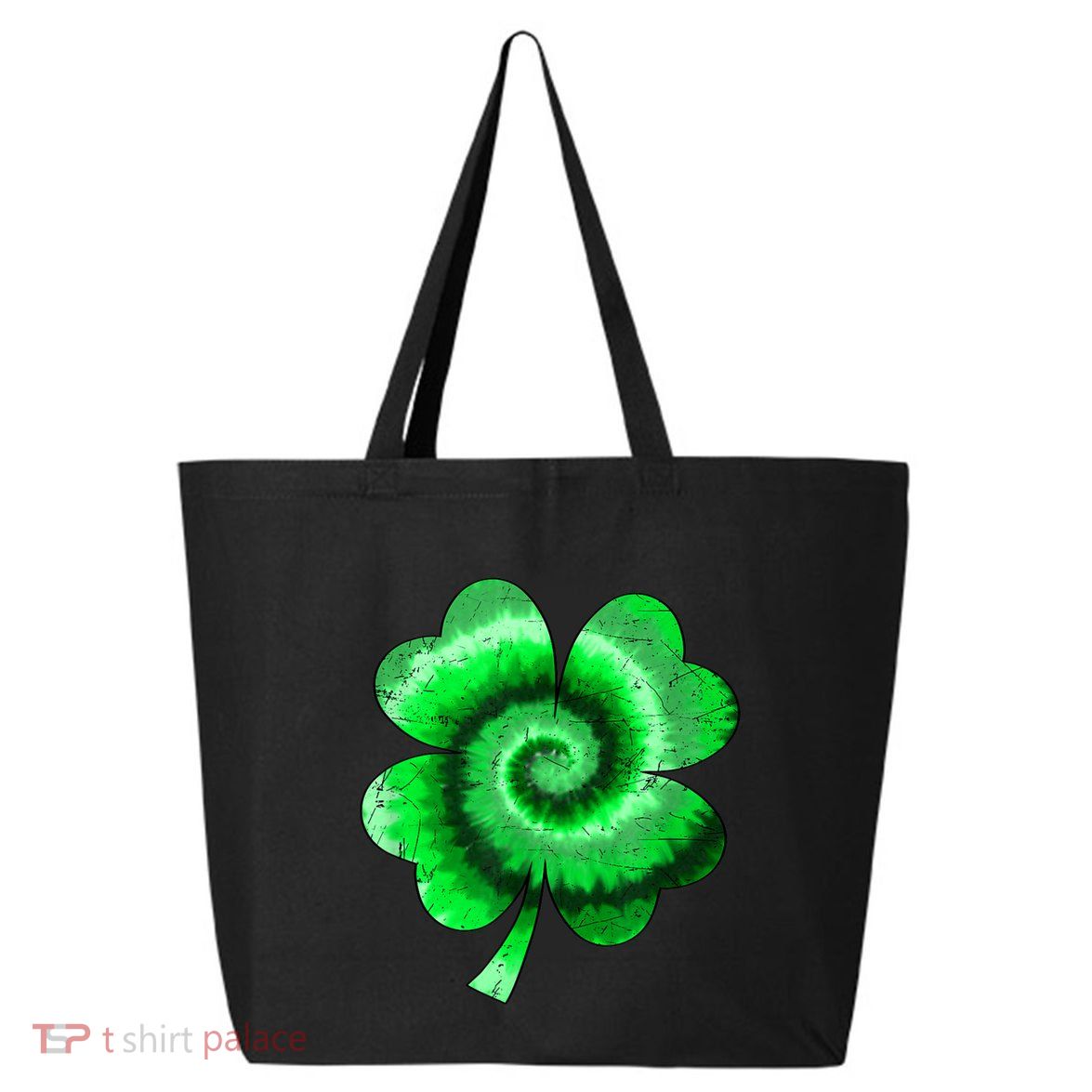 Irish Shamrock Tie Dye Happy St Patrick's Day Go Lucky Gift 25L Jumbo Tote
