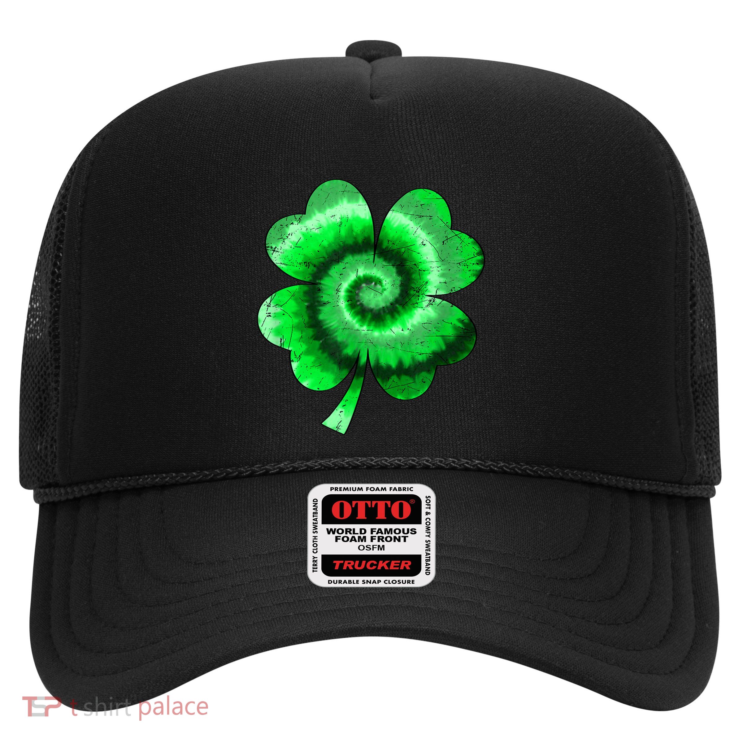 Irish Shamrock Tie Dye Happy St Patrick's Day Go Lucky Gift Trucker Hat