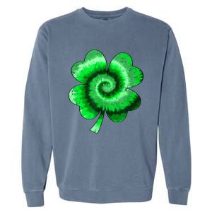 Irish Shamrock Tie Dye Happy St Patrick's Day Go Lucky Gift Garment-Dyed Sweatshirt