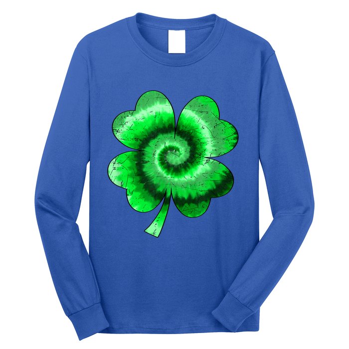 Irish Shamrock Tie Dye Happy St Patrick's Day Go Lucky Gift Long Sleeve Shirt