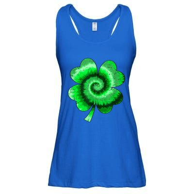 Irish Shamrock Tie Dye Happy St Patrick's Day Go Lucky Gift Ladies Essential Flowy Tank