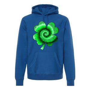 Irish Shamrock Tie Dye Happy St Patrick's Day Go Lucky Gift Premium Hoodie