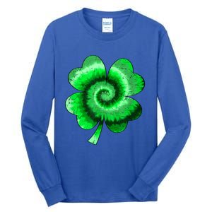 Irish Shamrock Tie Dye Happy St Patrick's Day Go Lucky Gift Tall Long Sleeve T-Shirt