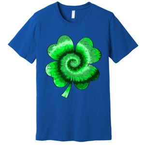 Irish Shamrock Tie Dye Happy St Patrick's Day Go Lucky Gift Premium T-Shirt